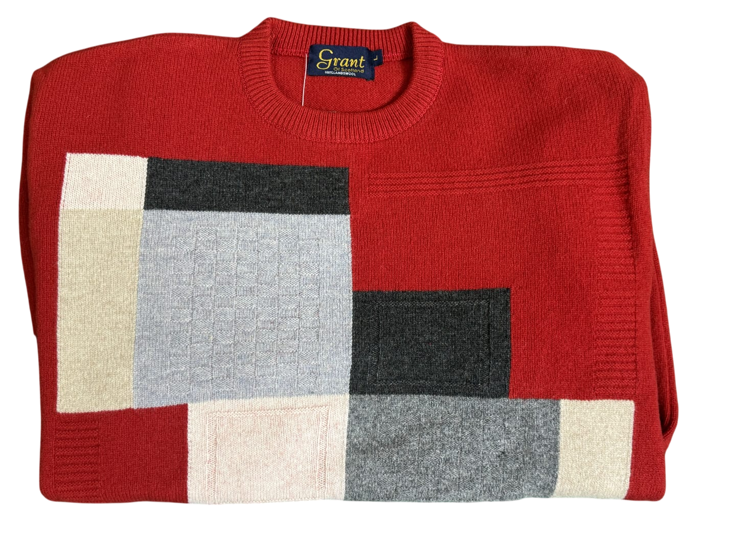 Grant of Scotland Colour Block Sweater Flame
