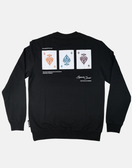 Enrico Coveri Aces Black Sweater