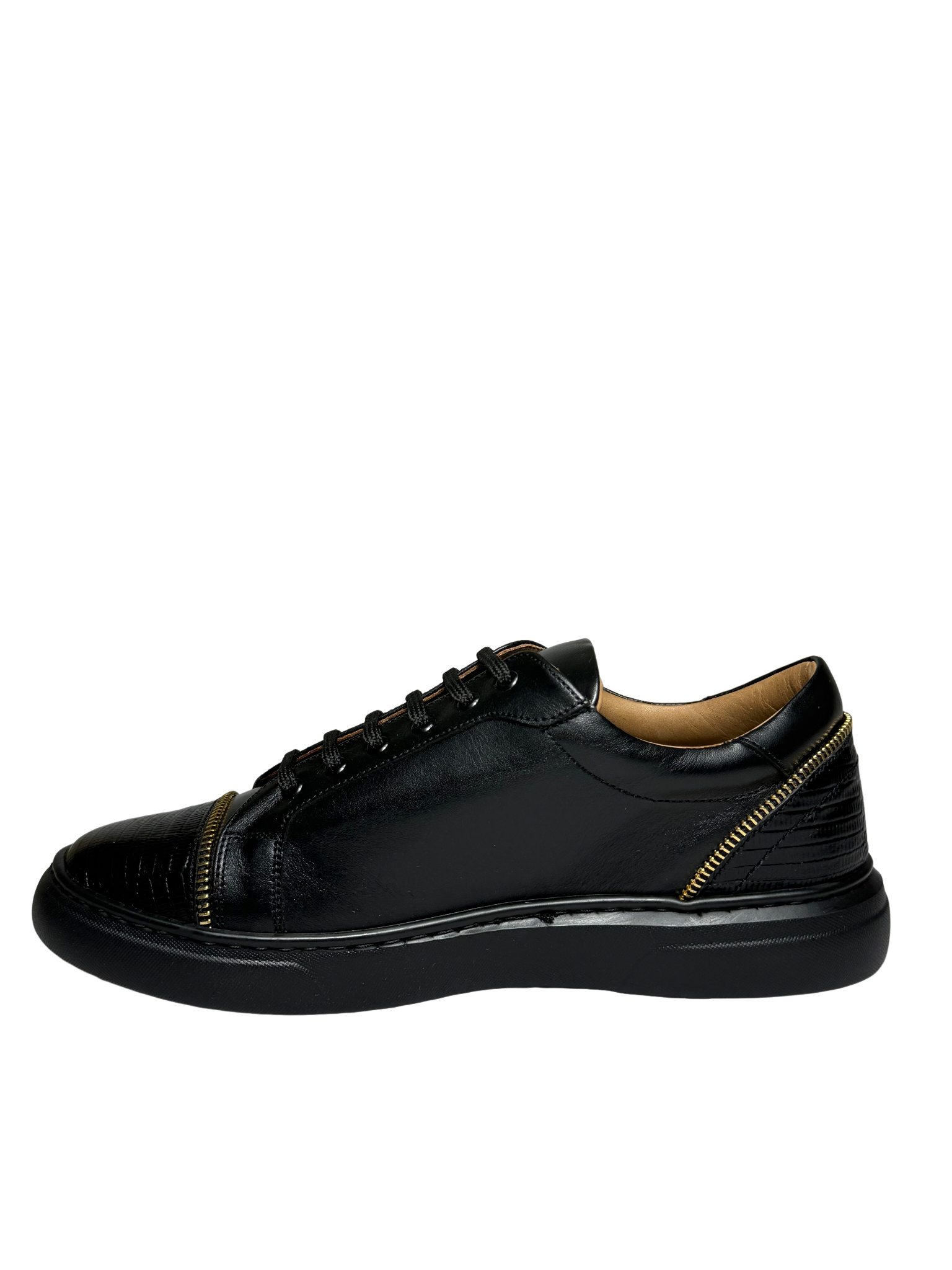 Gian Luca Italian Leather Black Sneaker