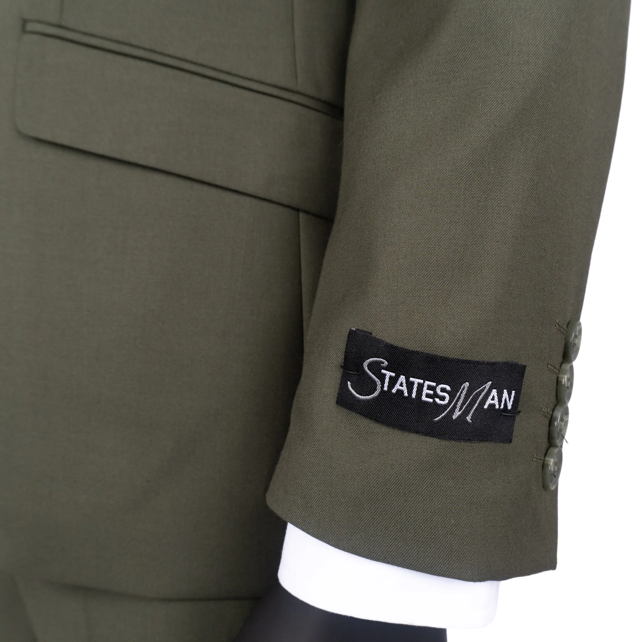Statesman Slim Fit Olive 2-Piece Suit