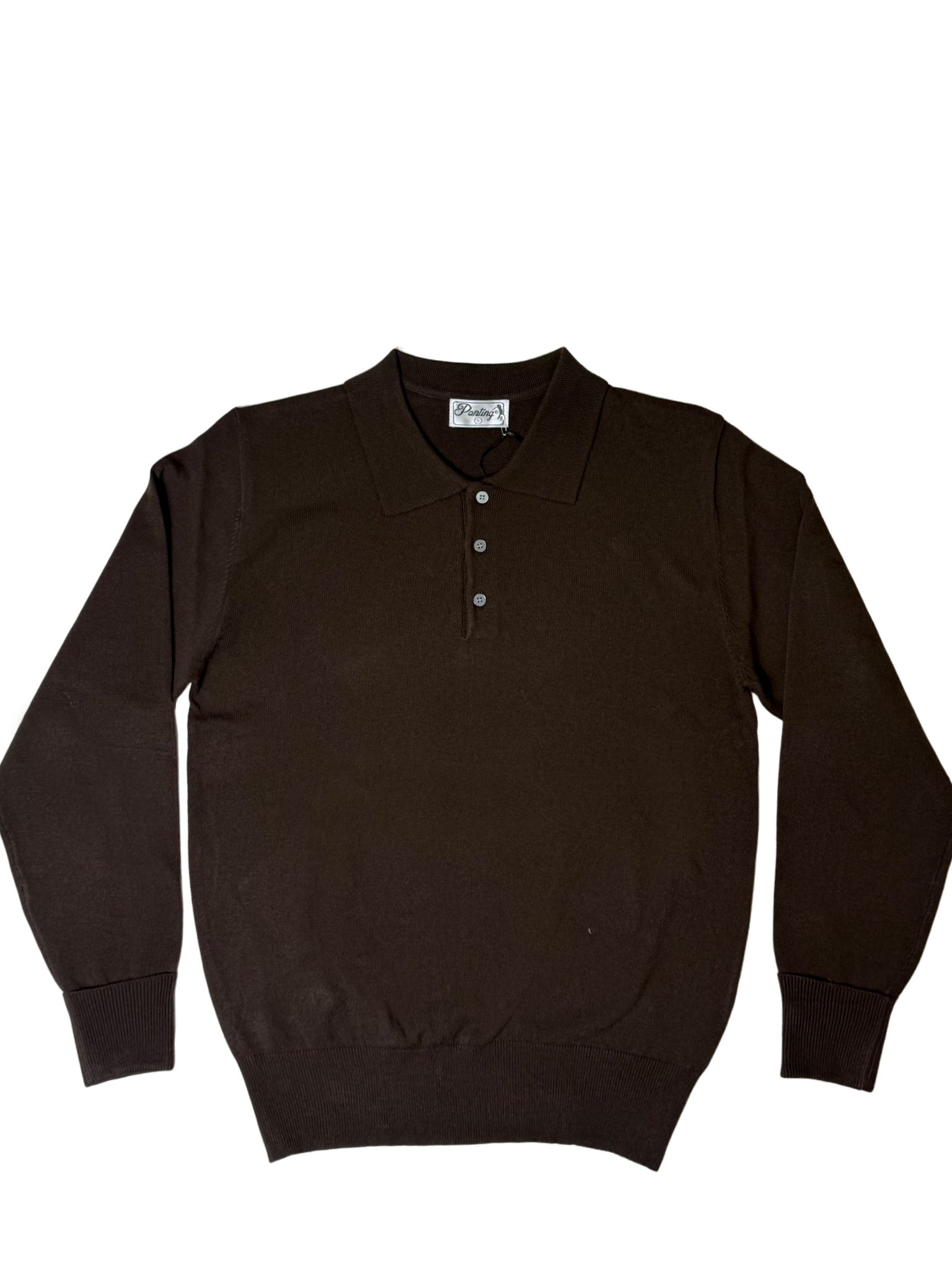 Pointing Knitwear Golfer Choclate Brown Jersey