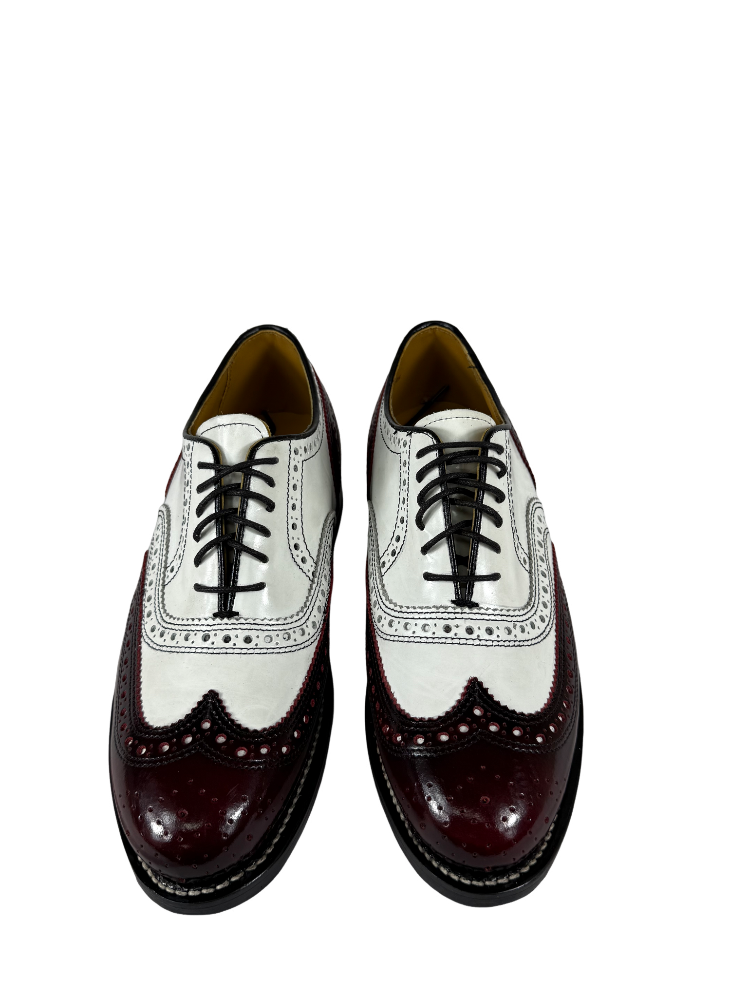 Johnston & Murphy Leather Wine Daisy Brogue Shoe