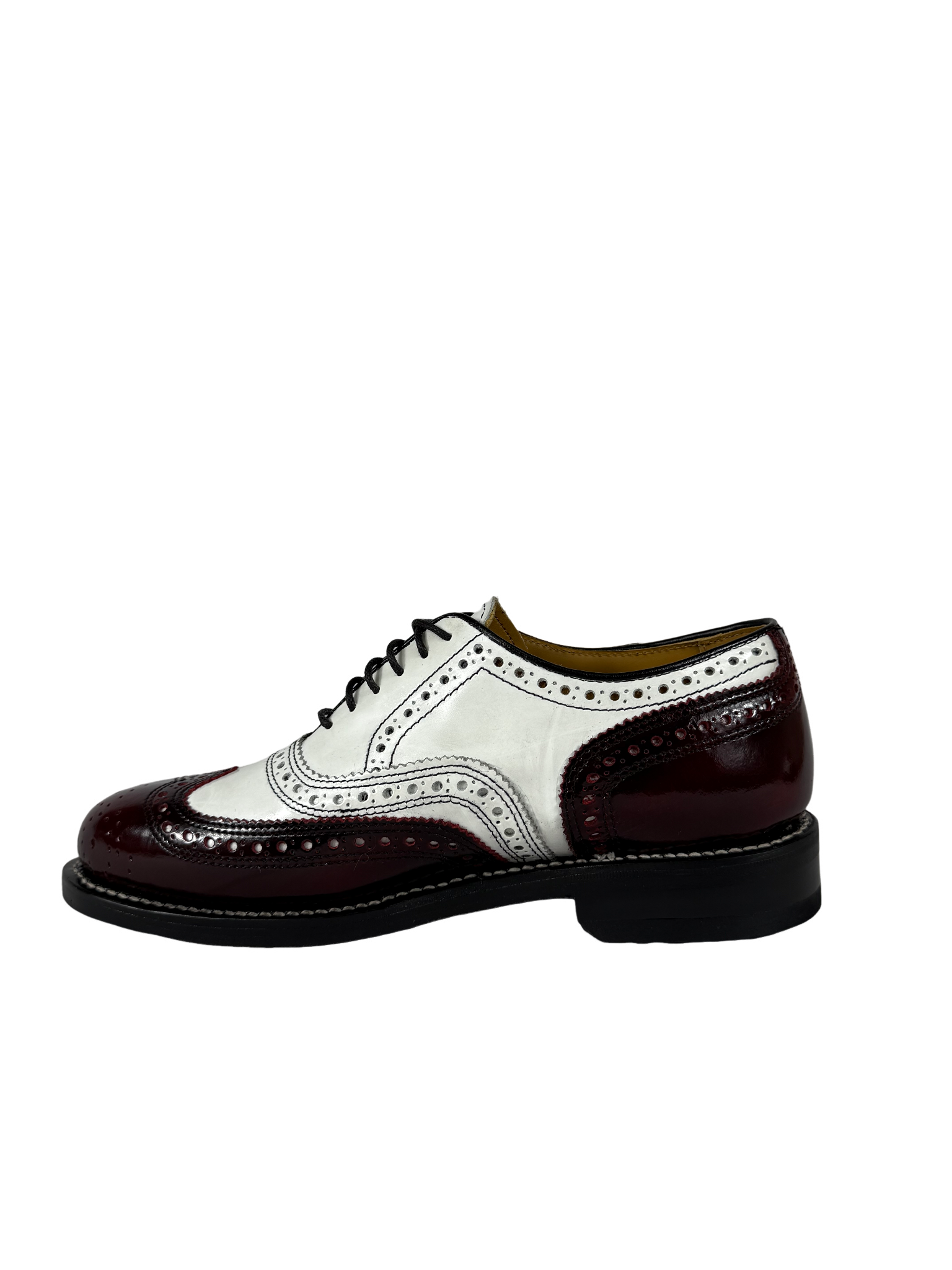 Johnston & Murphy Leather Wine Daisy Brogue Shoe