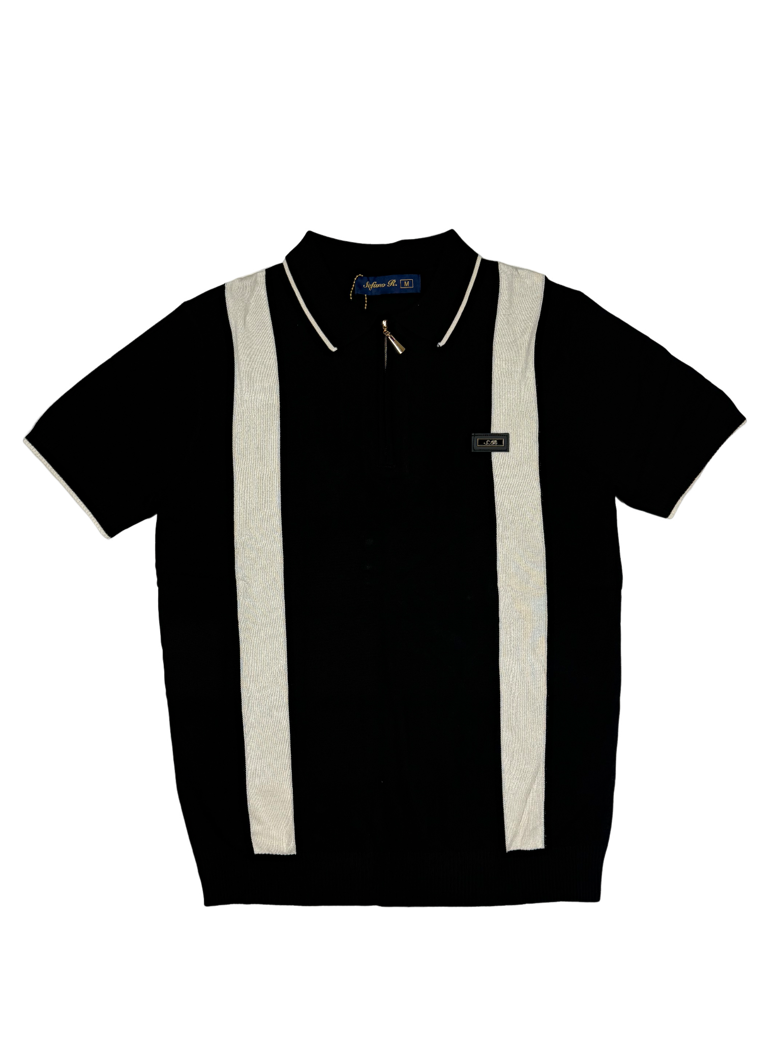 Stefano R Italian 1/4 Zip Black Knitwear Golfer