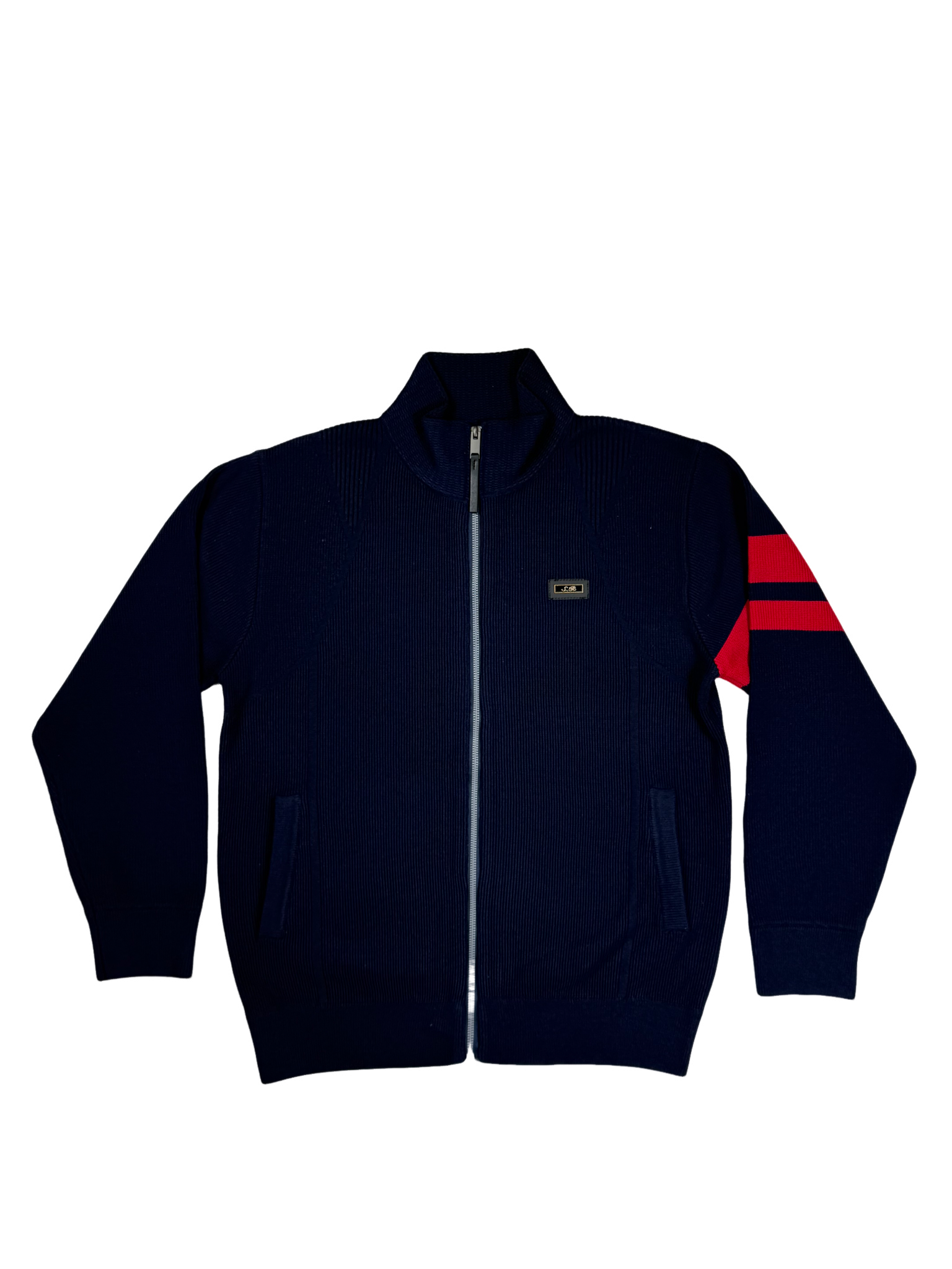 Stefano R Italian Navy Zip Knitwear Jersey