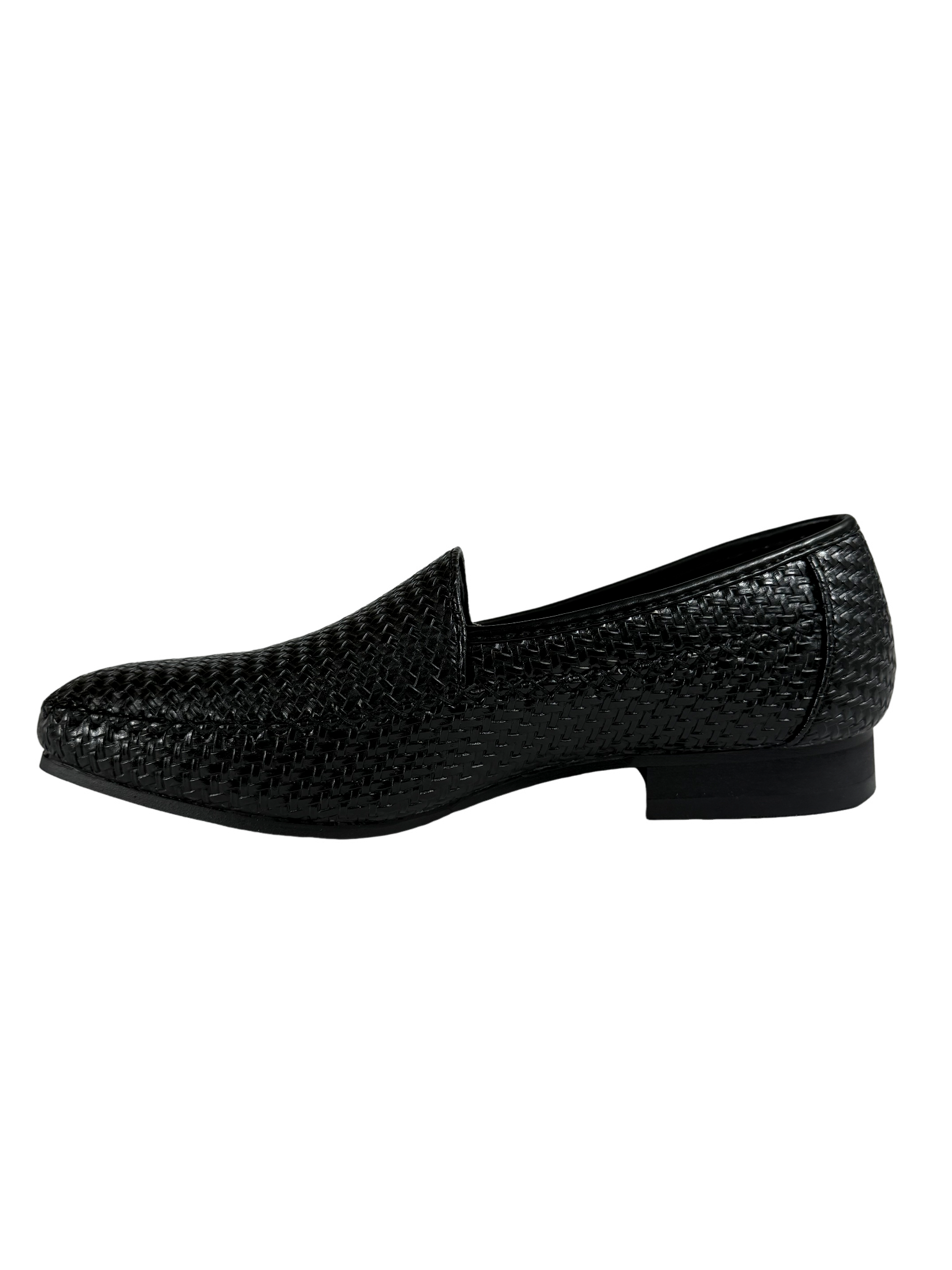 P CROUCH & CO Black Basket Moccasin