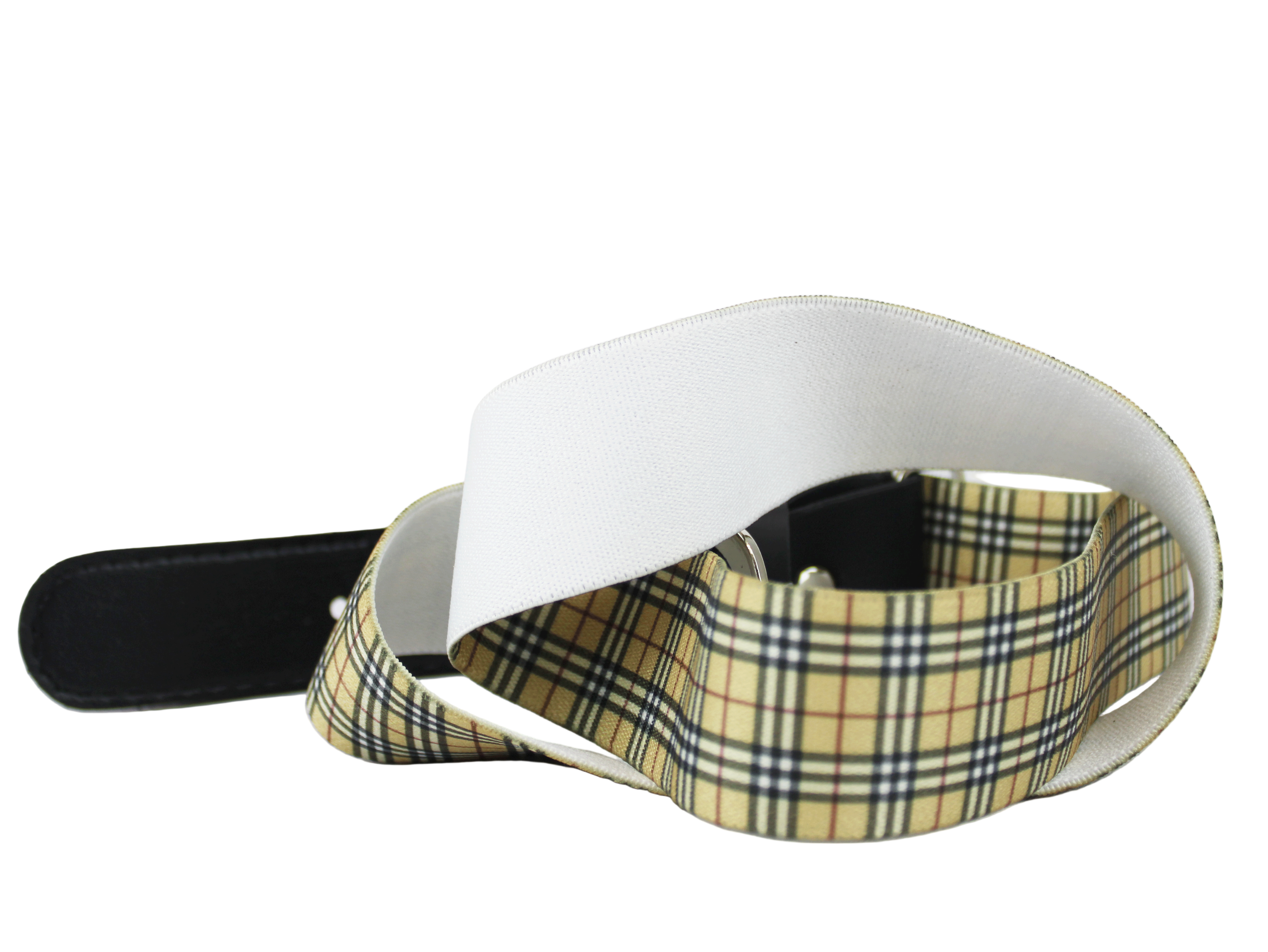 Bossini Beige Checkered Adjustable Belt