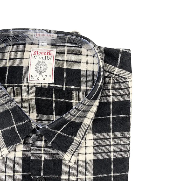 Viyella London Flannel Kensington Black -White LS Shirt