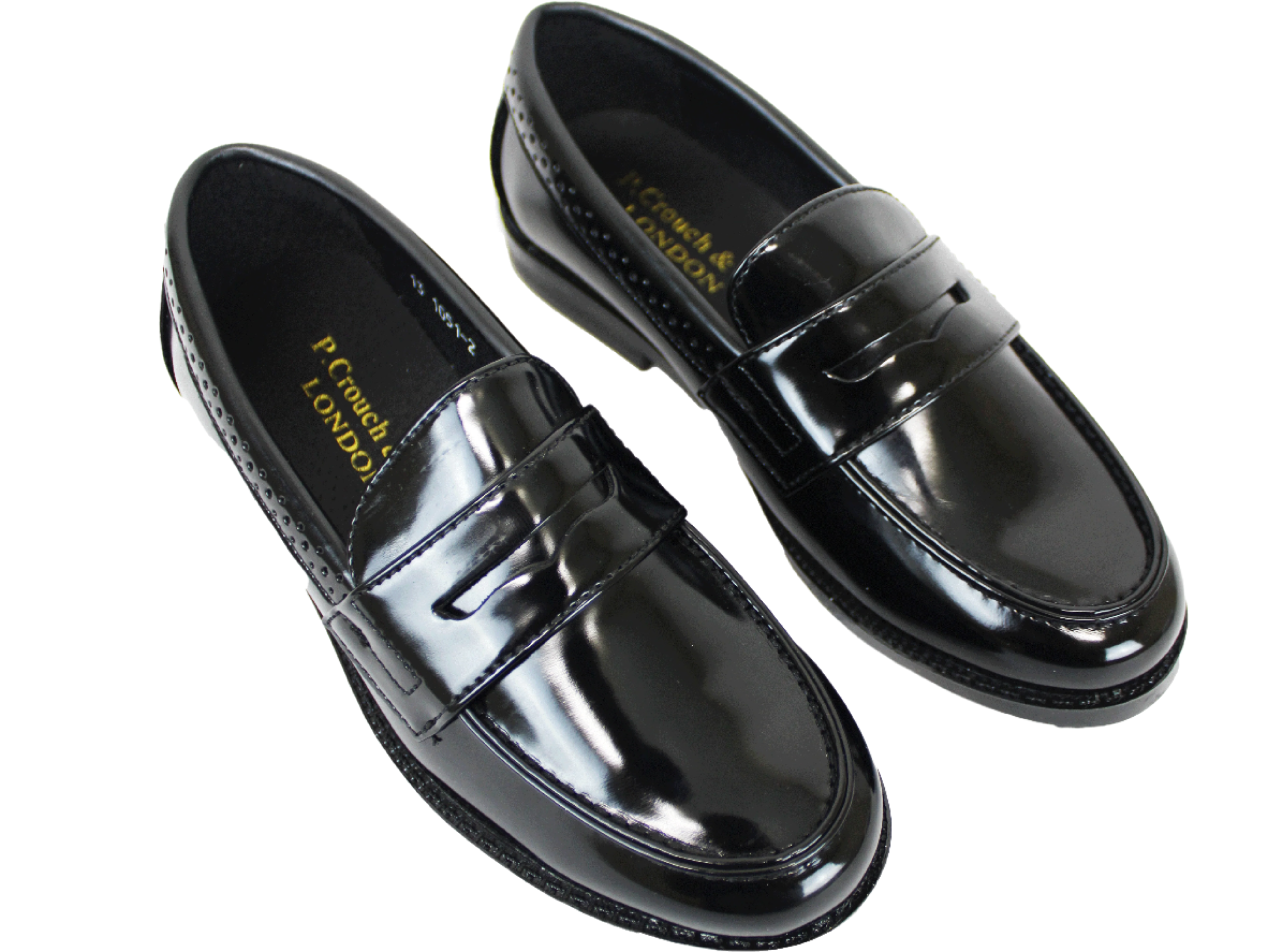 P CROUCH & CO Youths Black Hi Shine