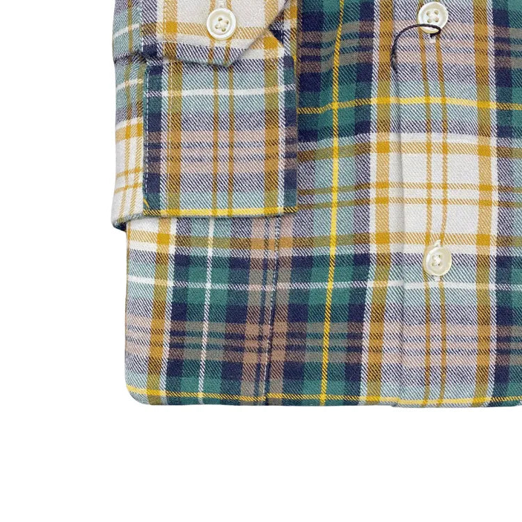 VIYELLA London Flannel Monatic LS Khaki Green Shirt