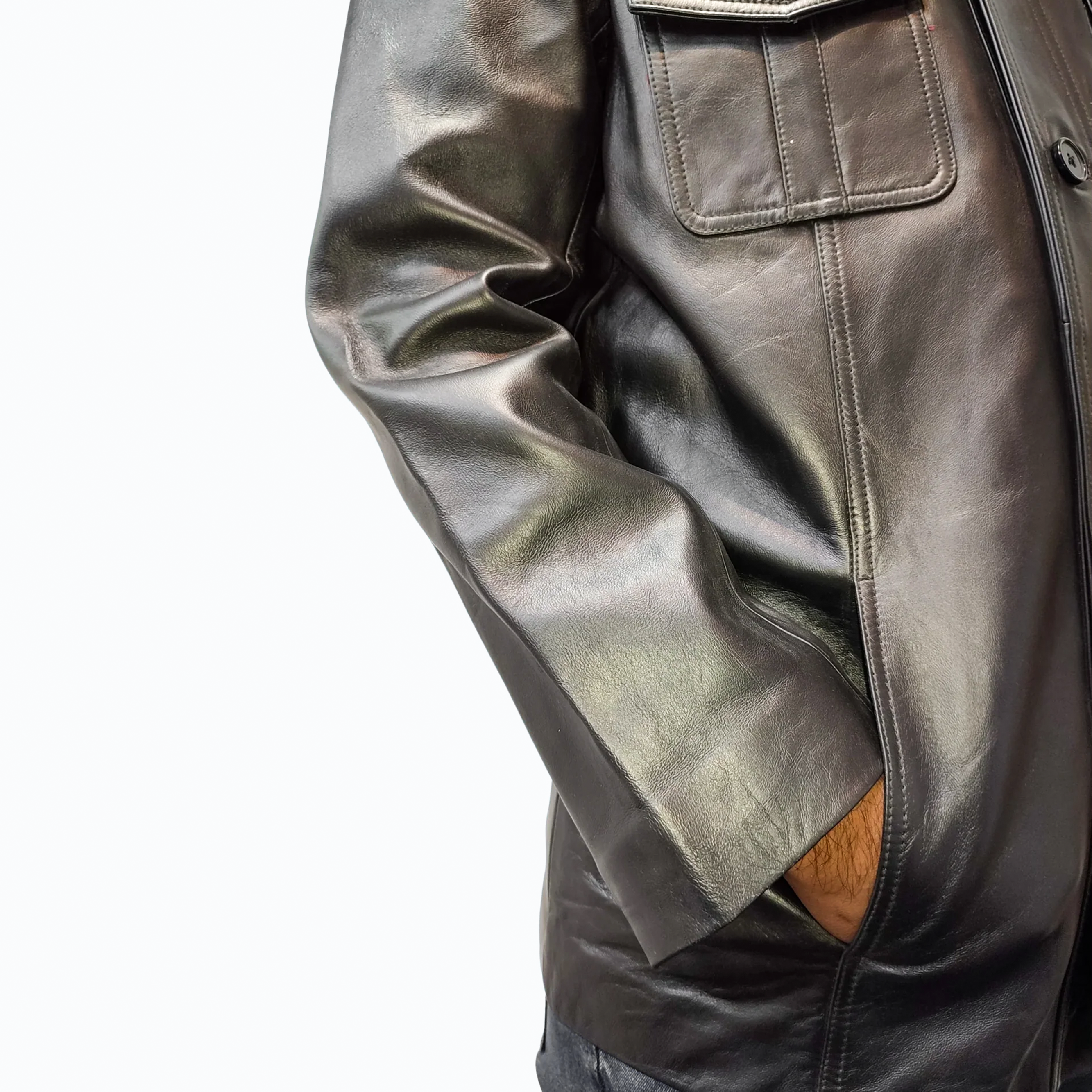 Pointer Original Leather Shirt Jacket Black