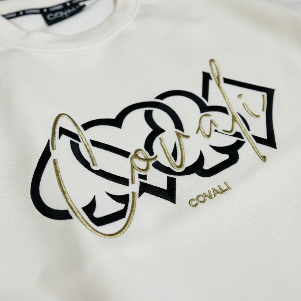 Covali White Sweatshirt – Logo Detail