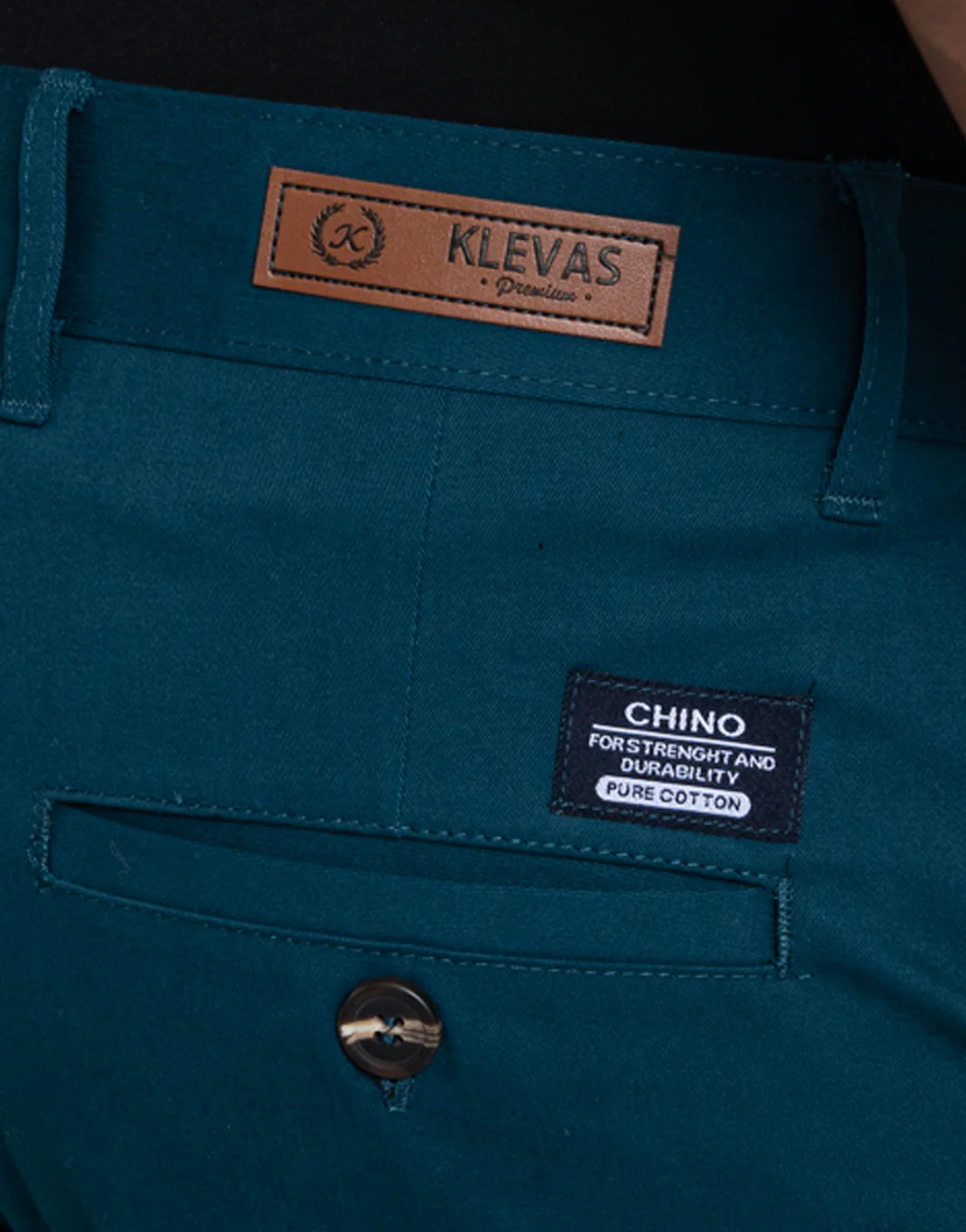 Klevas Stretch Teal Blue Classic Chino