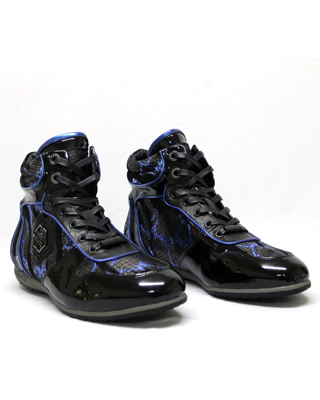 ENRICO COVERI Italian Black Blue Leather Boot