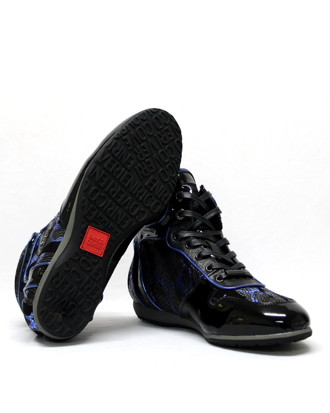 ENRICO COVERI Italian Black Blue Leather Boot