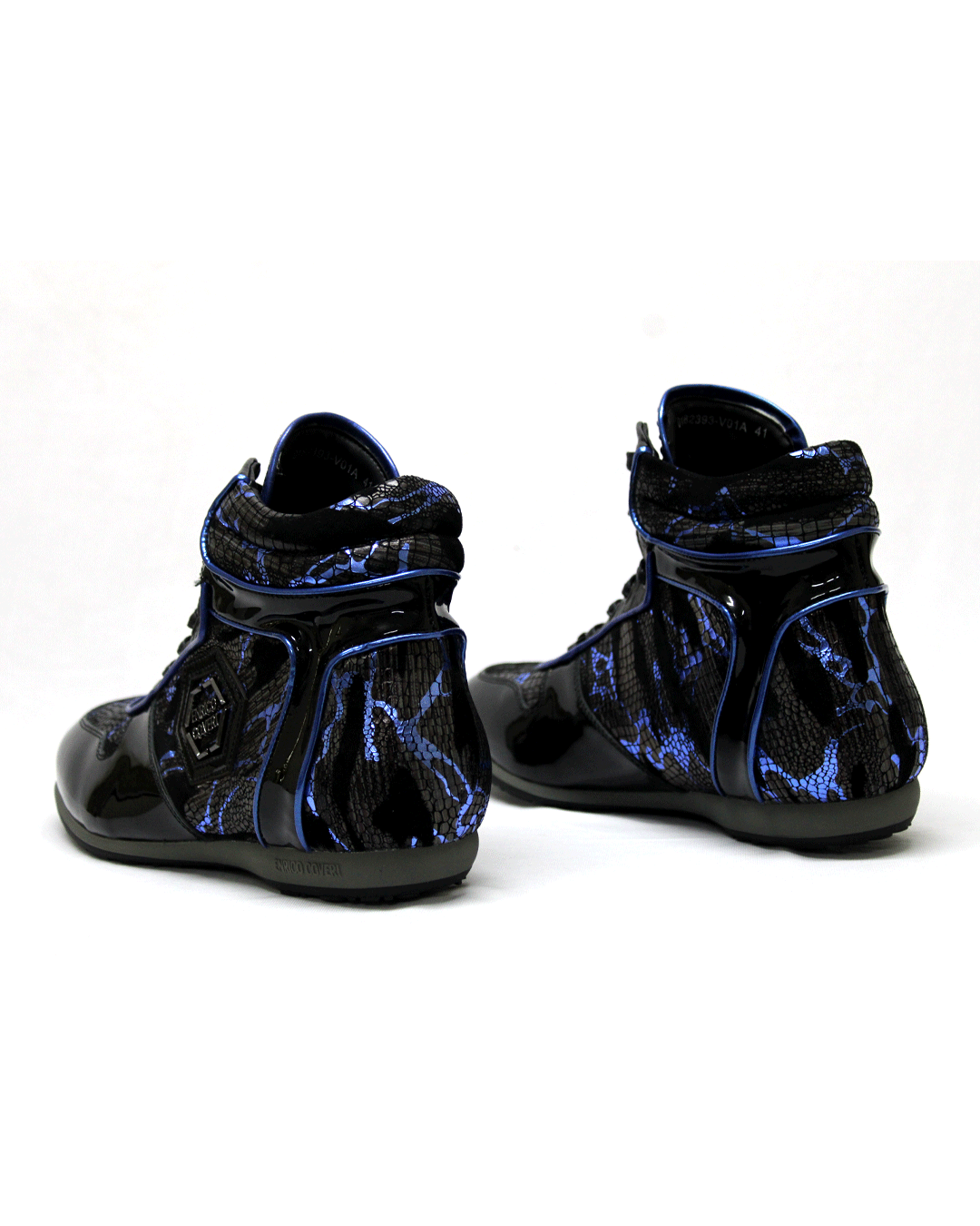 ENRICO COVERI Italian Black Blue Leather Boot