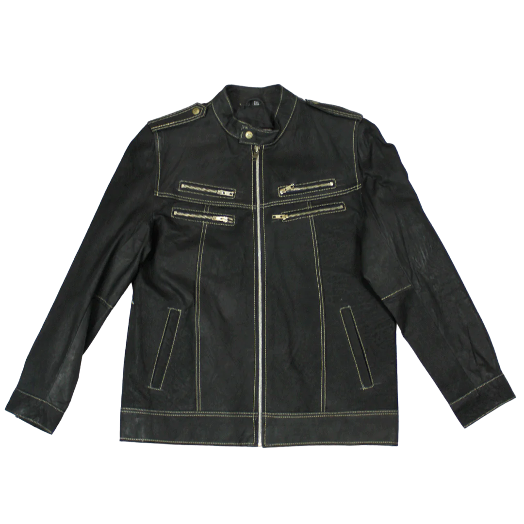POINT Leather Black Biker Jacket
