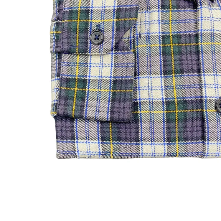 VIYELLA London Flannel MONATIC LS Navy Check Shirt