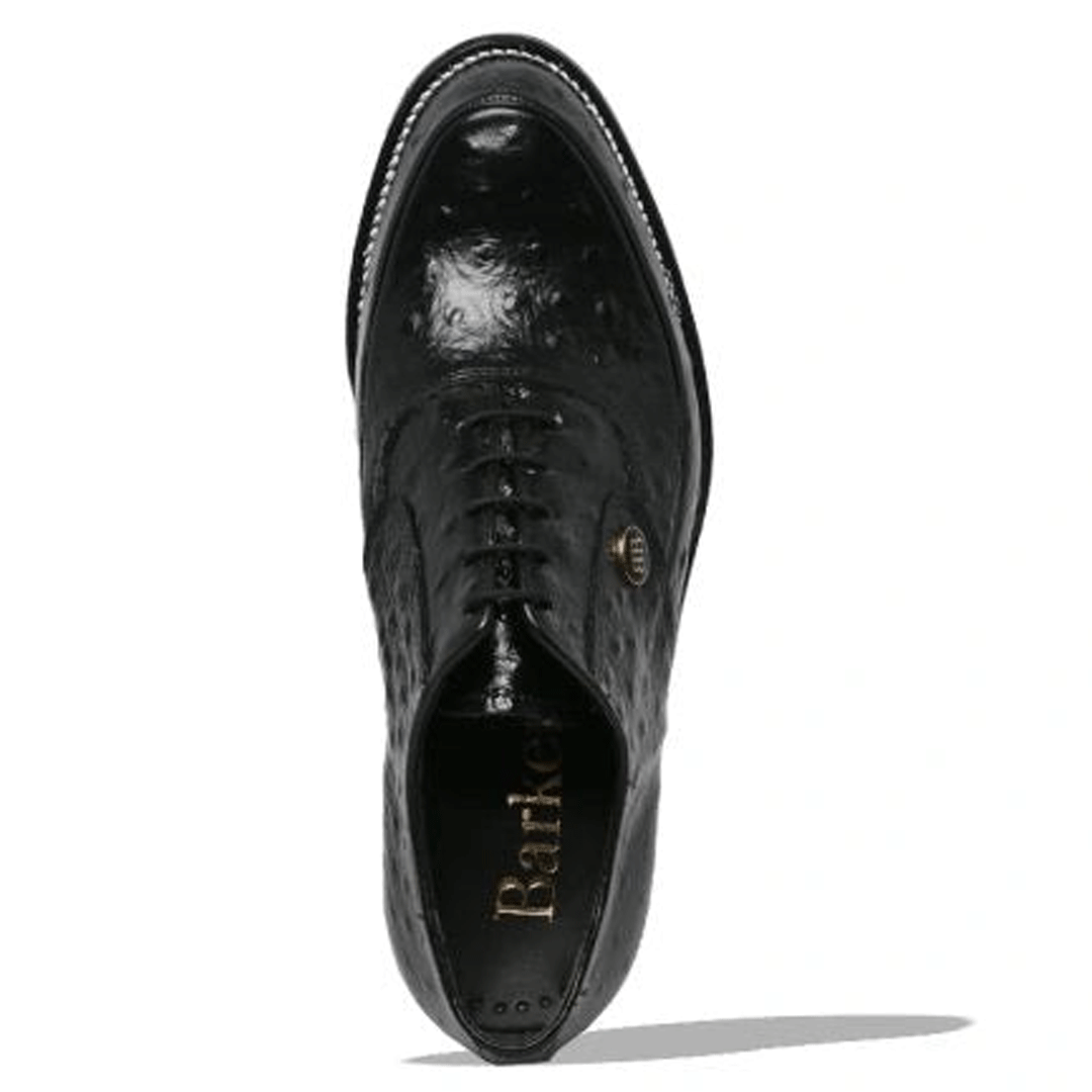 Barker Maxwell Black Ostrich Leather Shoe