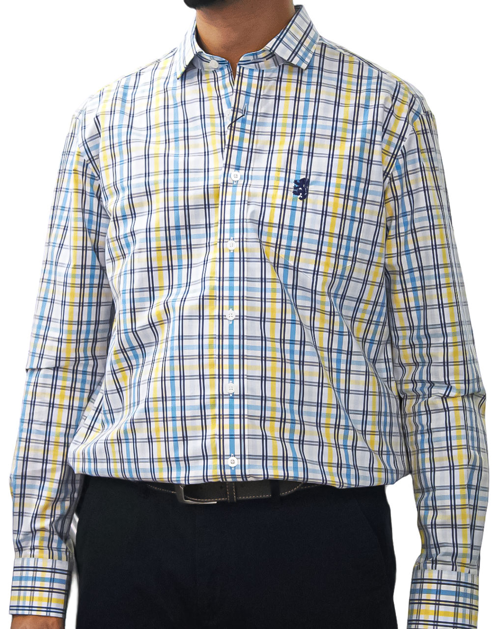 Pringle LS Check Yellow Classic Reg Fit Shirt