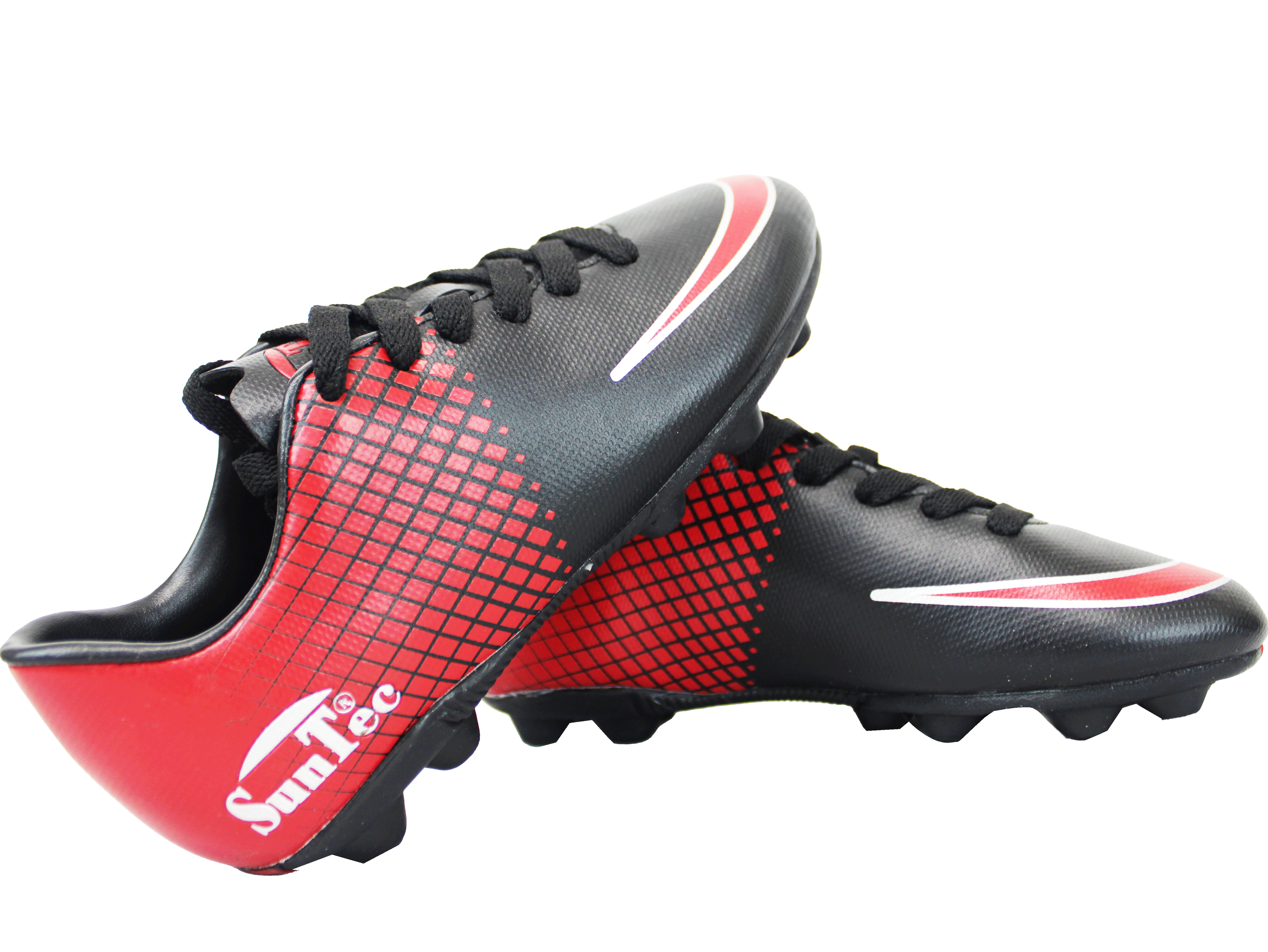 Sun Tec Boys Black Red Soccer Boots