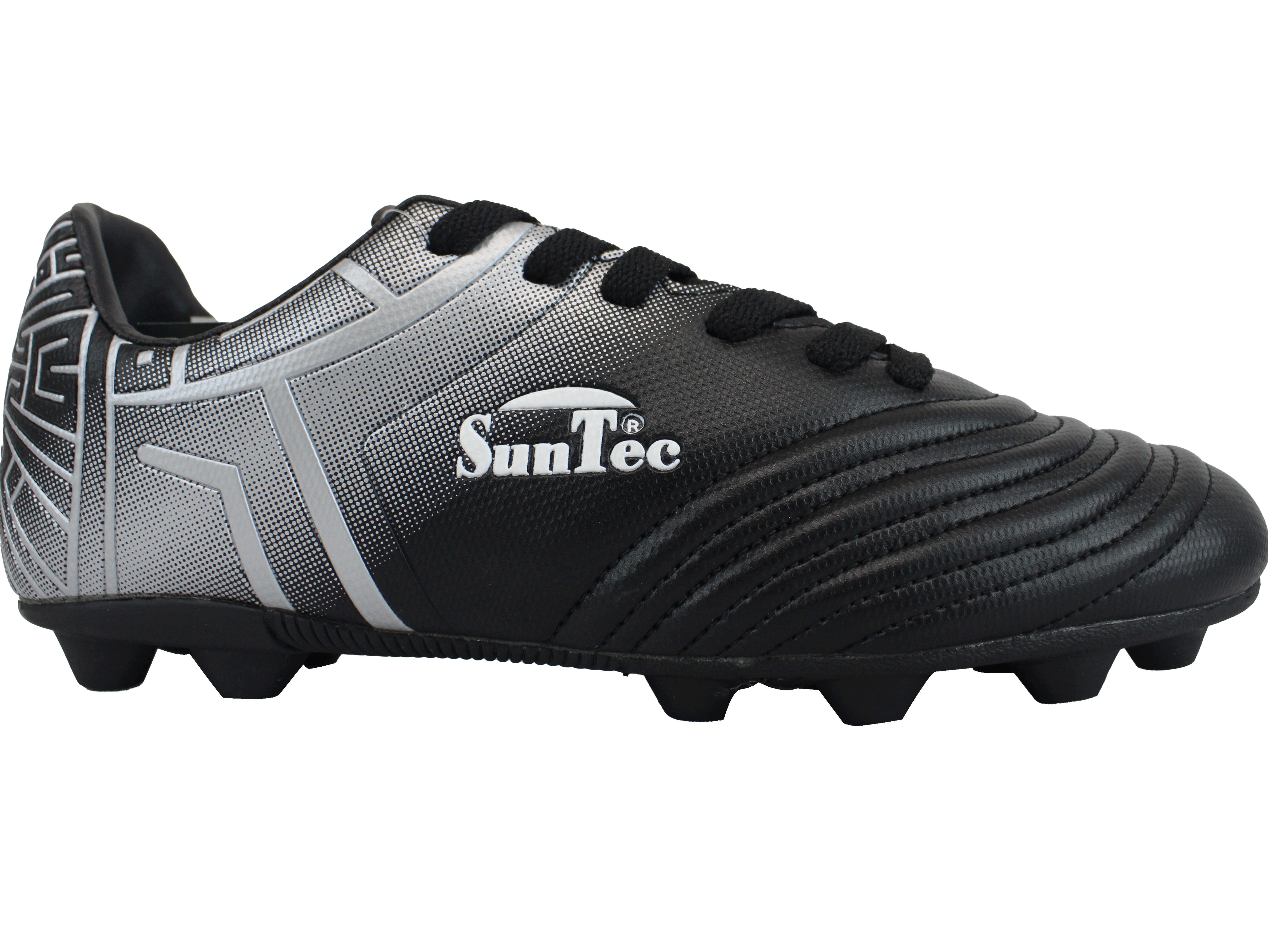 SunTec Black Silver Soccer Boots