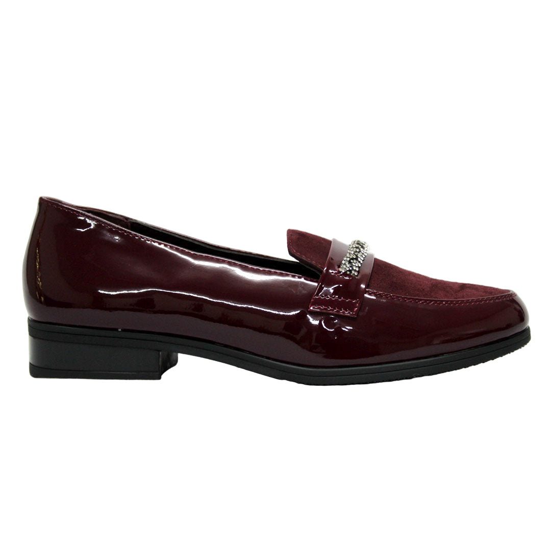 SOFTINO Ladies Suede Burgundy Moccasin
