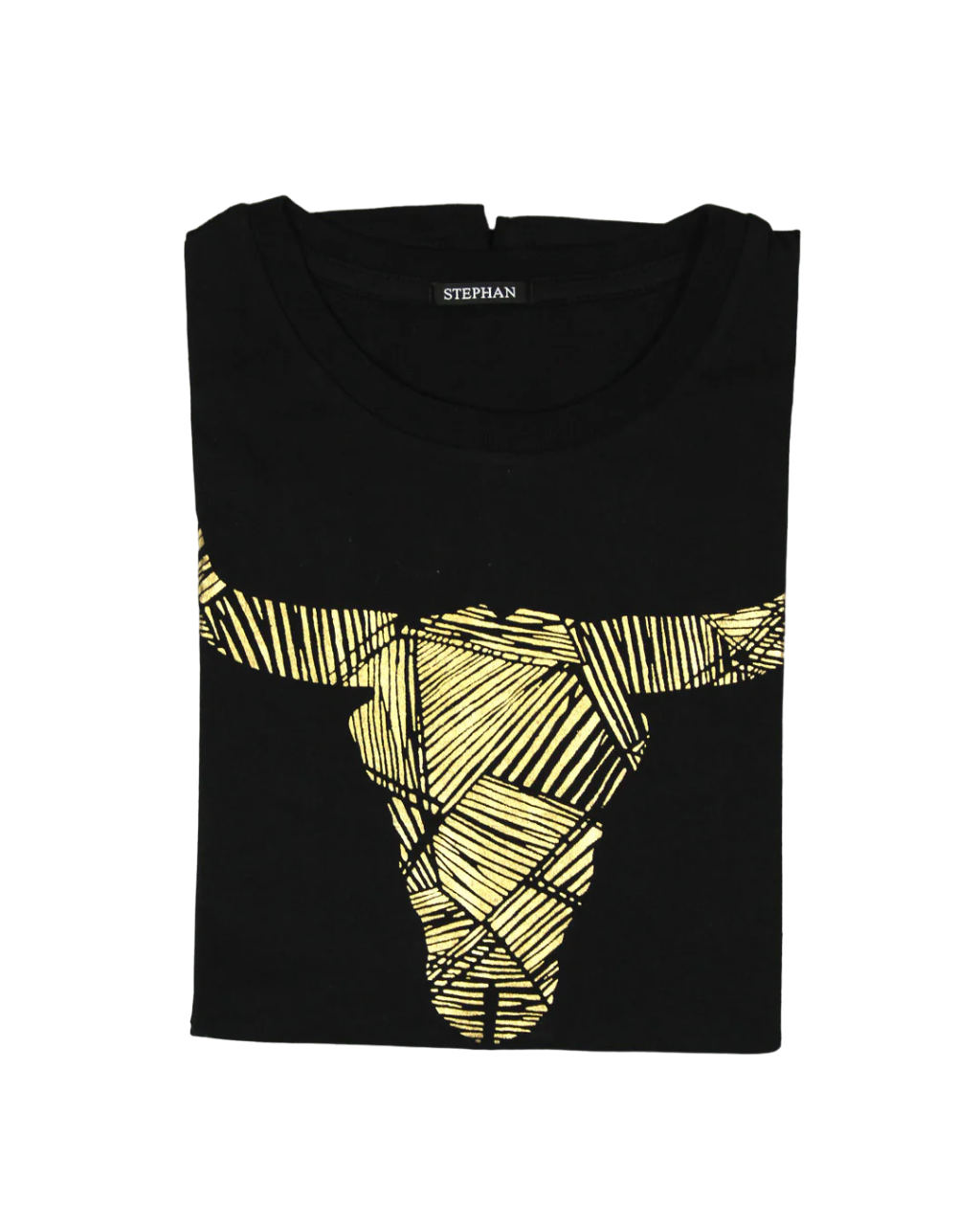 Stephan Kings Nguni Horn Art Black T Shirt
