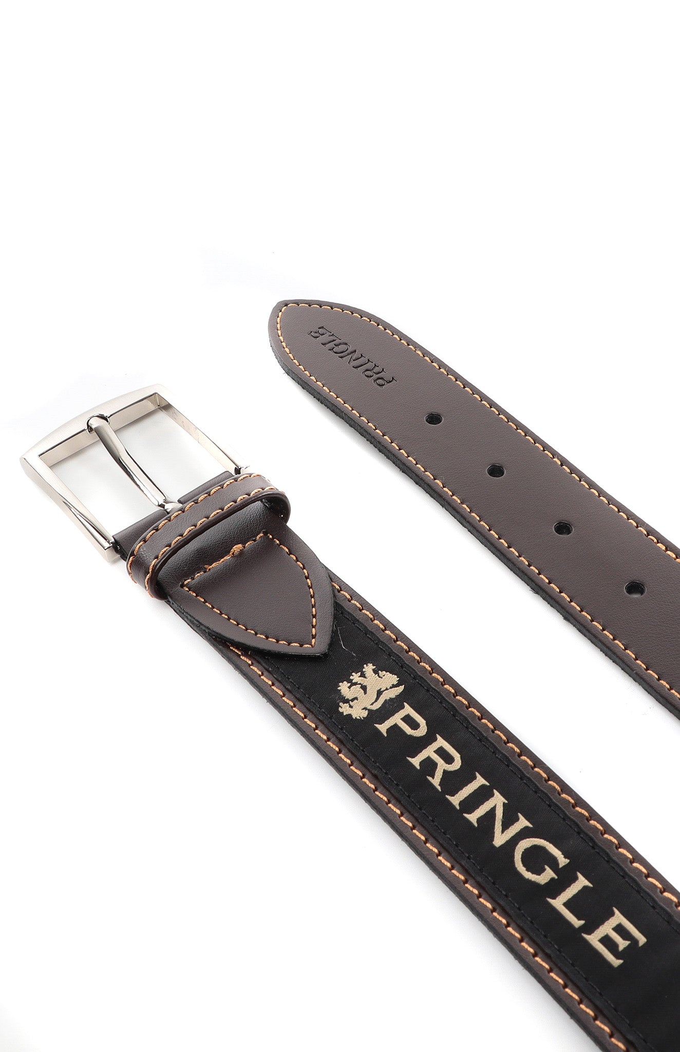 Pringle Casual leather belt Brown - BOSSINI SA