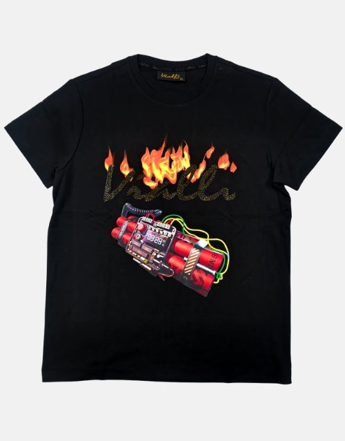 Vialli Inflame Black T-Shirt