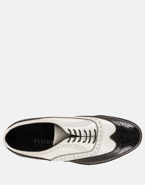 Florsheim Leather Kenmor Wingtip Derby Black & White Status Shoe