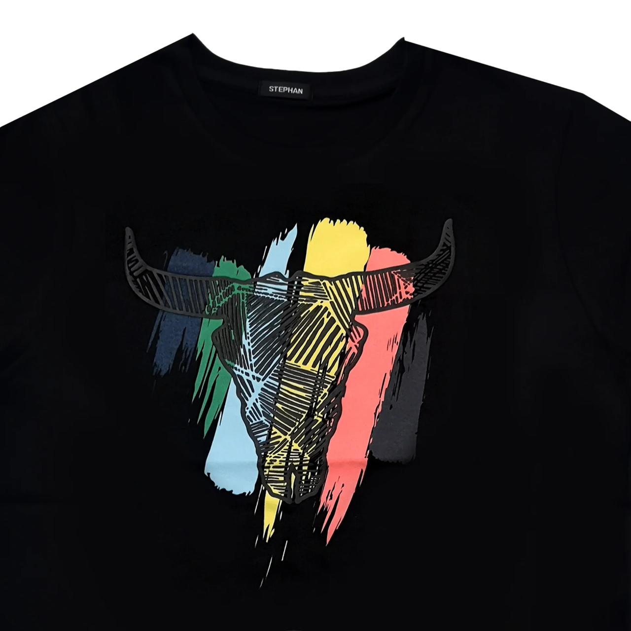 Stephan Kings Nkuni Horn Zulu Paint Black T shirt