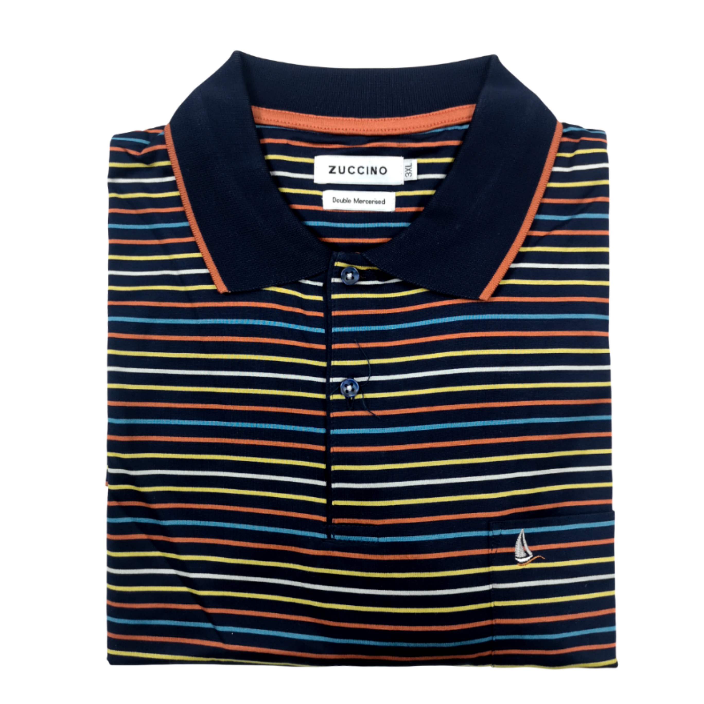 Zuccino Italy SS Double Mecerized Stripe Golfer