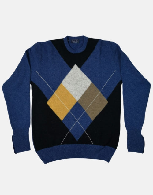 Grant of Scotland Argyle Diamond Crew LambsWool Knitwear