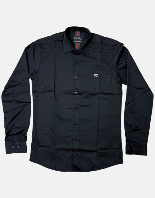 Lorenzini LS Black Gents Slim Fit Shirt