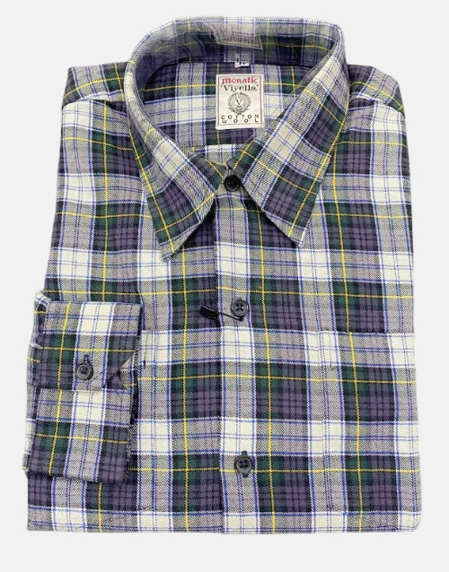 VIYELLA London Flannel MONATIC LS Navy Check Shirt
