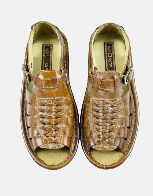 Omega Leather Kgosi  Brown Youths Sandal