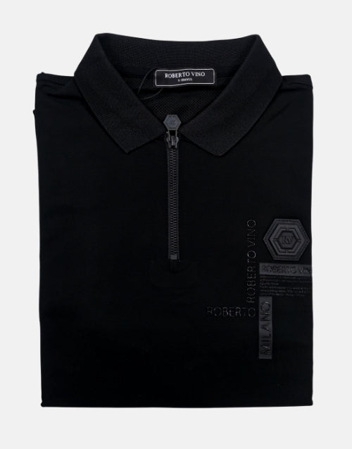 Roberto Vino Black 1/4 Zip Golfer