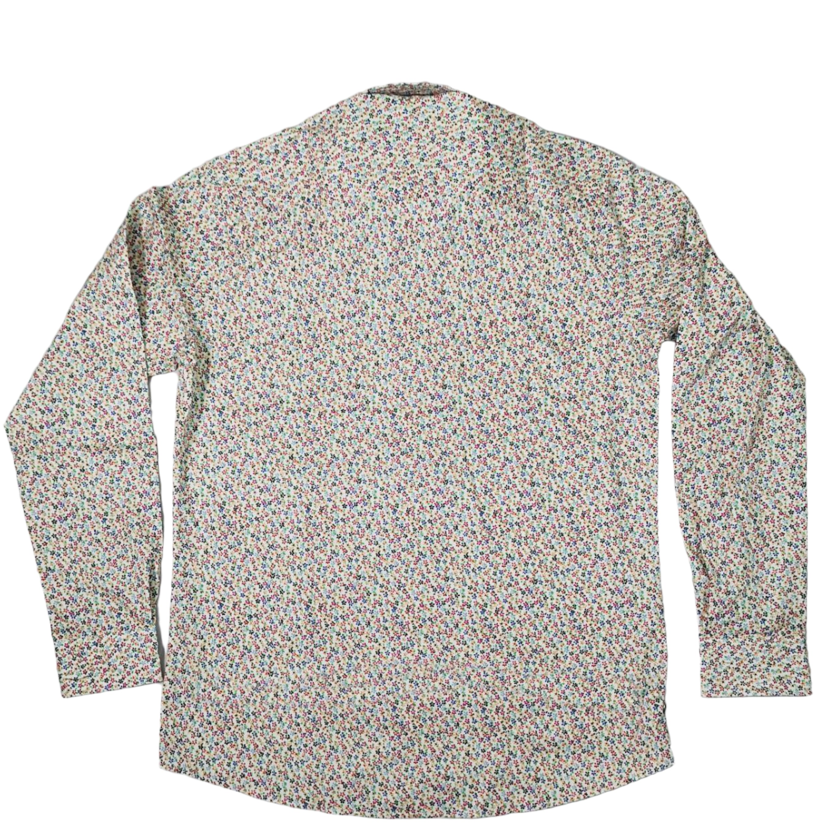 LORENZINI Slim Fit Paisley White LS Shirt