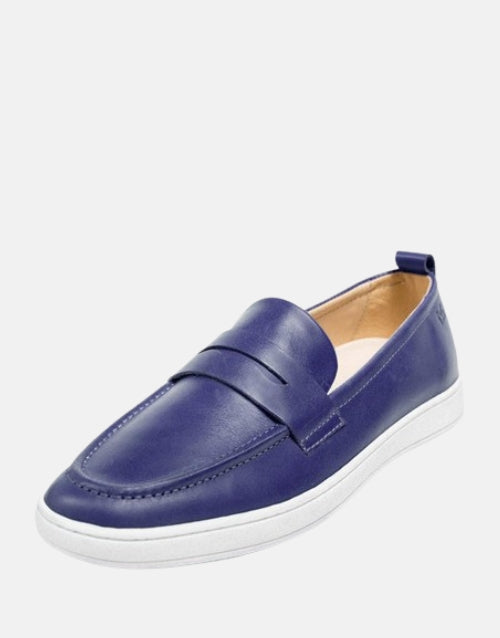 MMS Leather Italian Classic Navy Moccasin