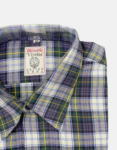 VIYELLA London Flannel MONATIC LS Navy Check Shirt