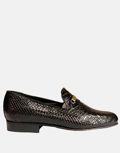 John Drake Black Leather  Moccasin