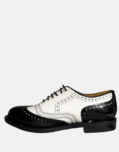 Bishop Black White Traditional Brogue Shoe
