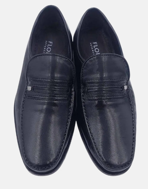Florsheim Parlemo II Glace Kid Black Leather Moccasin