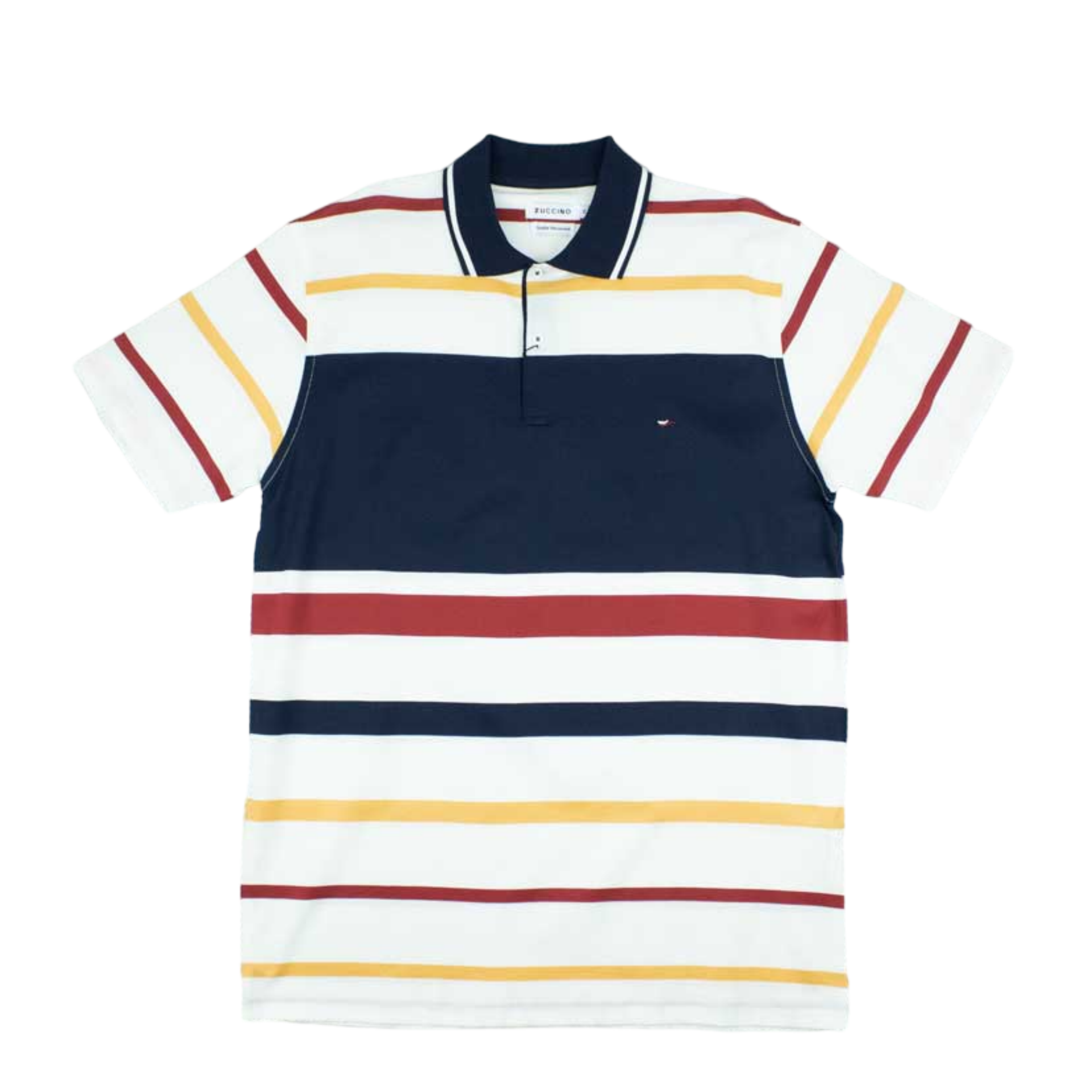Zuccino Italy Stripe Navy Double Mecerised Golfer
