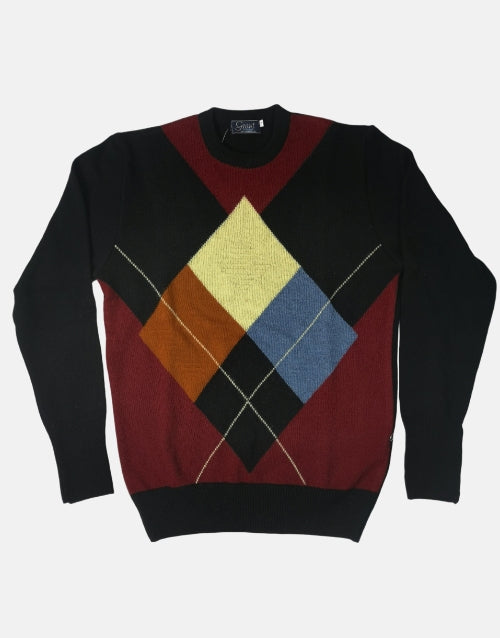 Grant of Scotland Multi Color Argyle Lambs Wool Knitwear