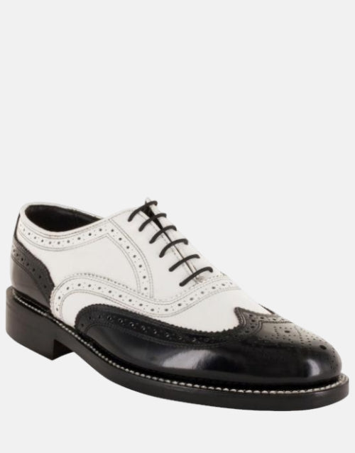 Florsheim Leather Kenmor Wingtip Derby Black & White Status Shoe