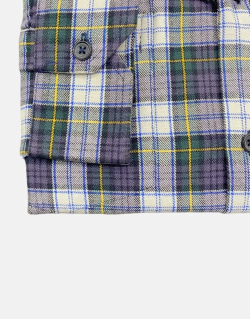 VIYELLA London Flannel MONATIC LS Navy Check Shirt
