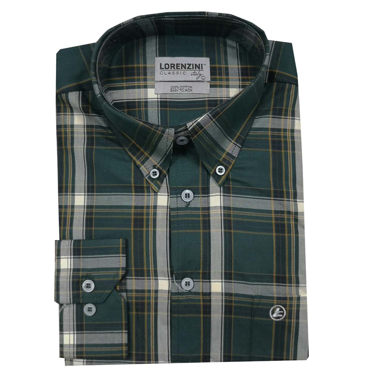 Lorenzini LS Classic Check Green Shirt