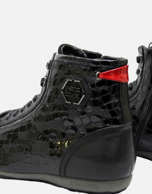 ENRICO COVERI Italian Black Leather Boot